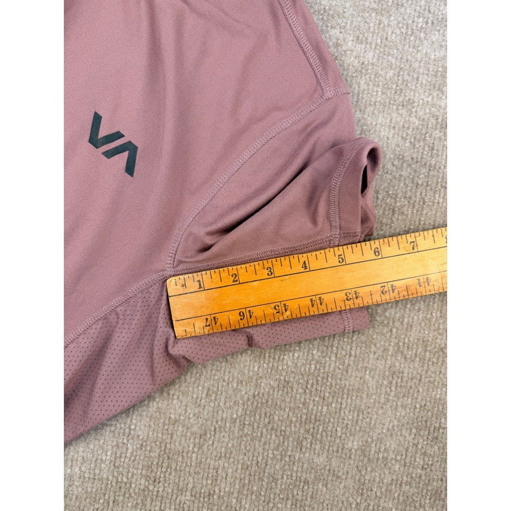 RVCA VA Sport Mens Small Training T-Shirt Mauve Pink Mesh Side Panels Athletic - Picture 8 of 9